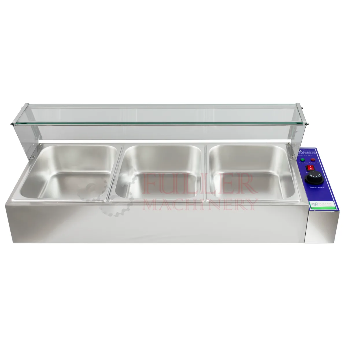 Baño Maria Electrico con Cubierta de Vidrio 3 Puestos · Cubierta de Vidrio Templado — Buffet y Autoservicio | Fuller Machinery Colombia