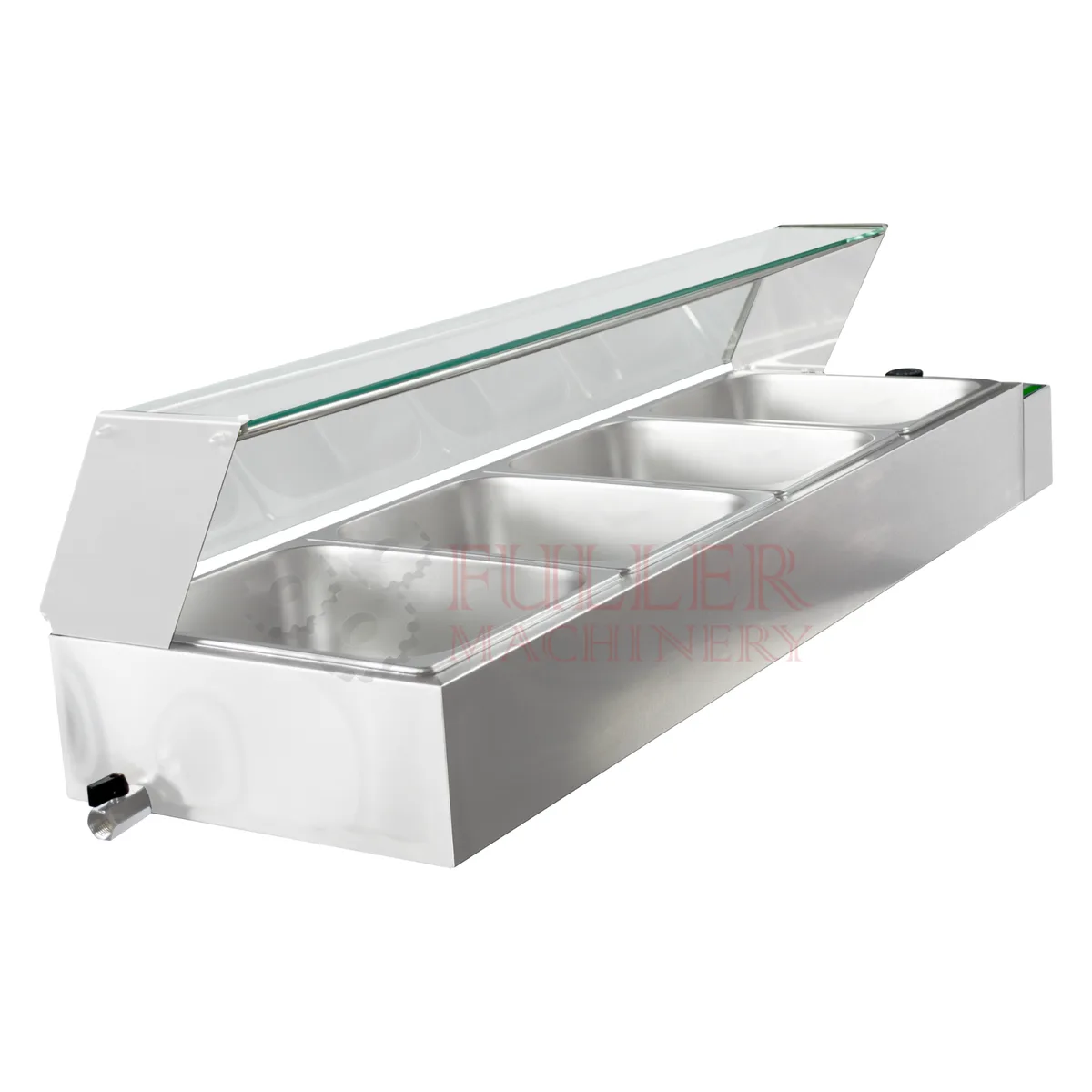 Baño María Eléctrico · 4 Azafates · Cubierta de Vidrio Templado — Buffet y Autoservicio | Fuller Machinery Colombia