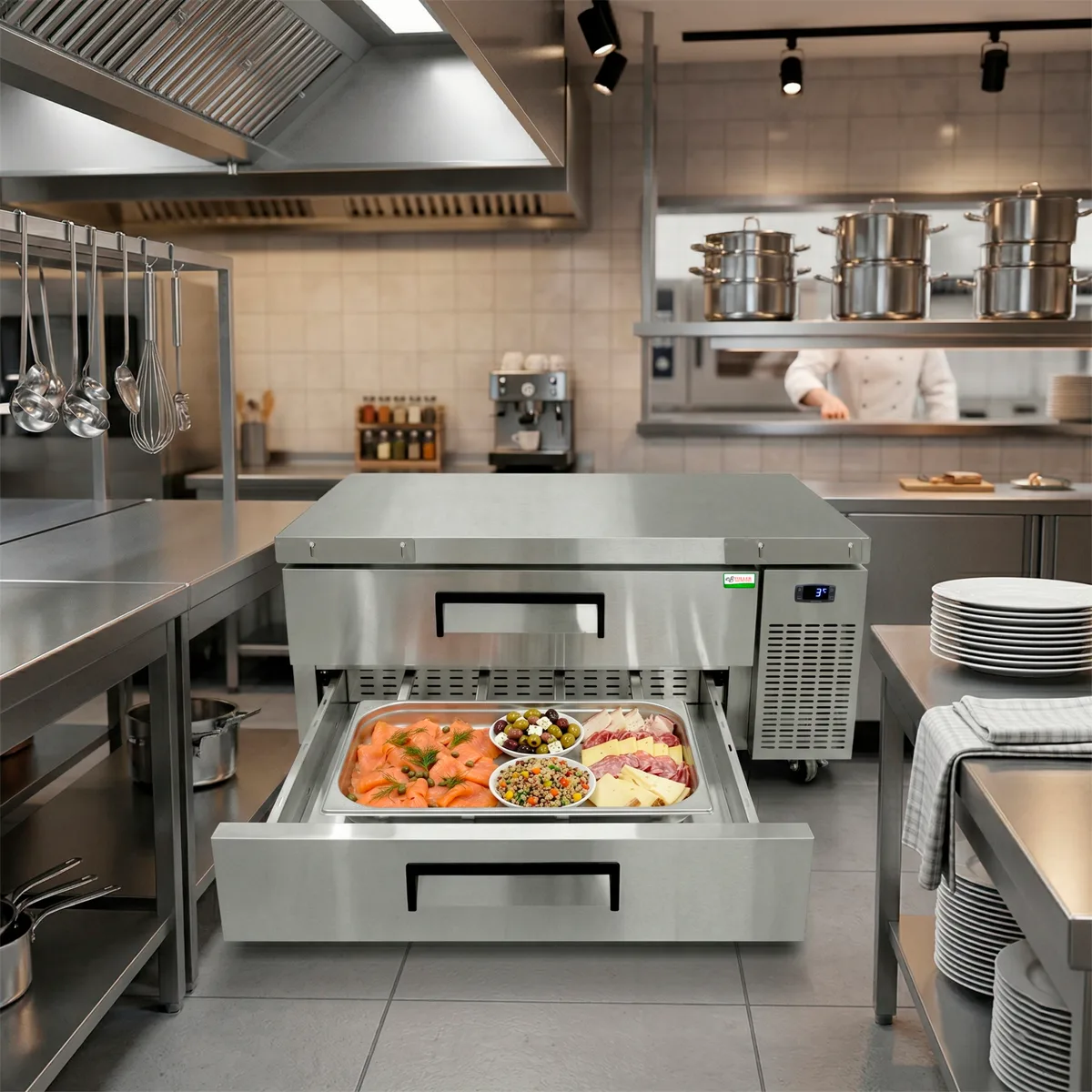 Base Refrigerada para Chef · 2 Cajones