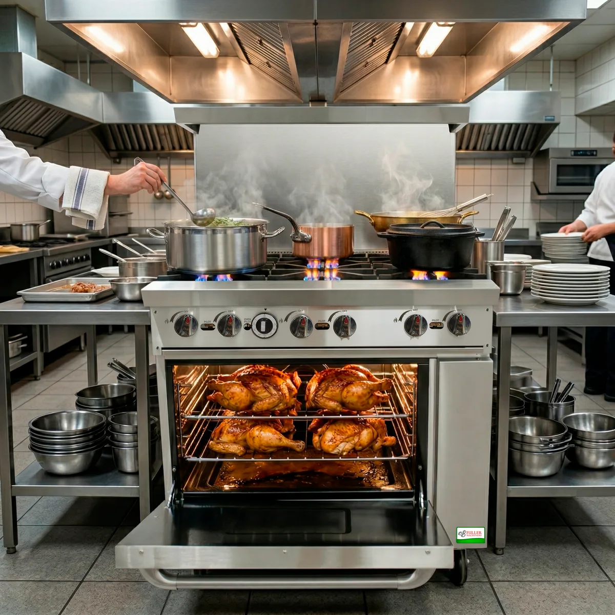 Estufa Industrial a Gas · 6 Quemadores con Horno — Cocina Industrial | Fuller Machinery Colombia