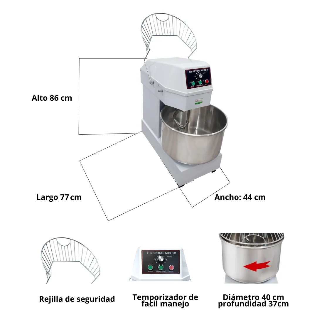 Amasadora Industrial 50 Libras · Motor 3HP — foto 6 de 6 | Fuller Machinery Colombia