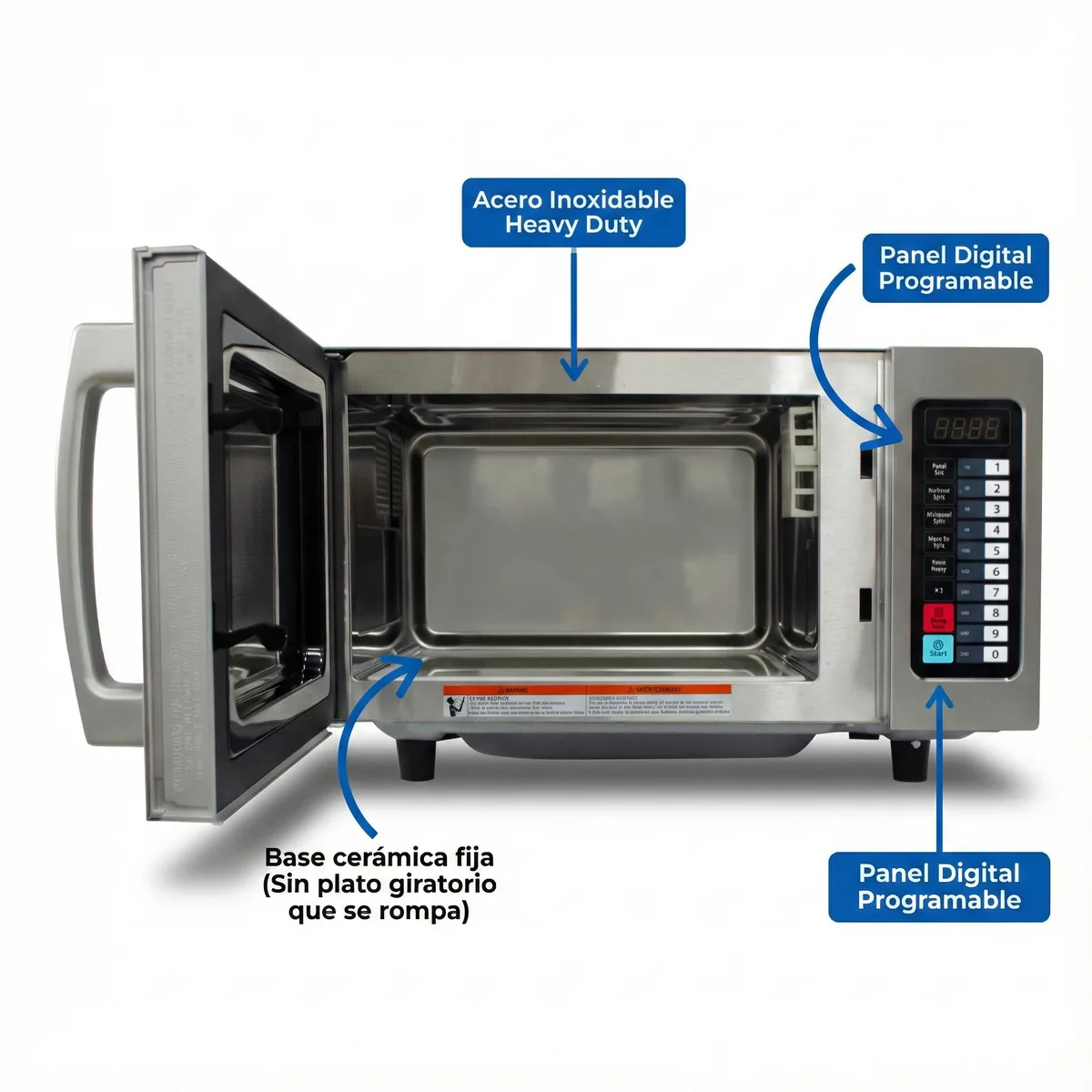 Horno Microondas Comercial 25 Litros en Acero Inoxidable · Uso Rudo 1000W - Fuller Machinery — foto 3 de 5 | Fuller Machinery Colombia