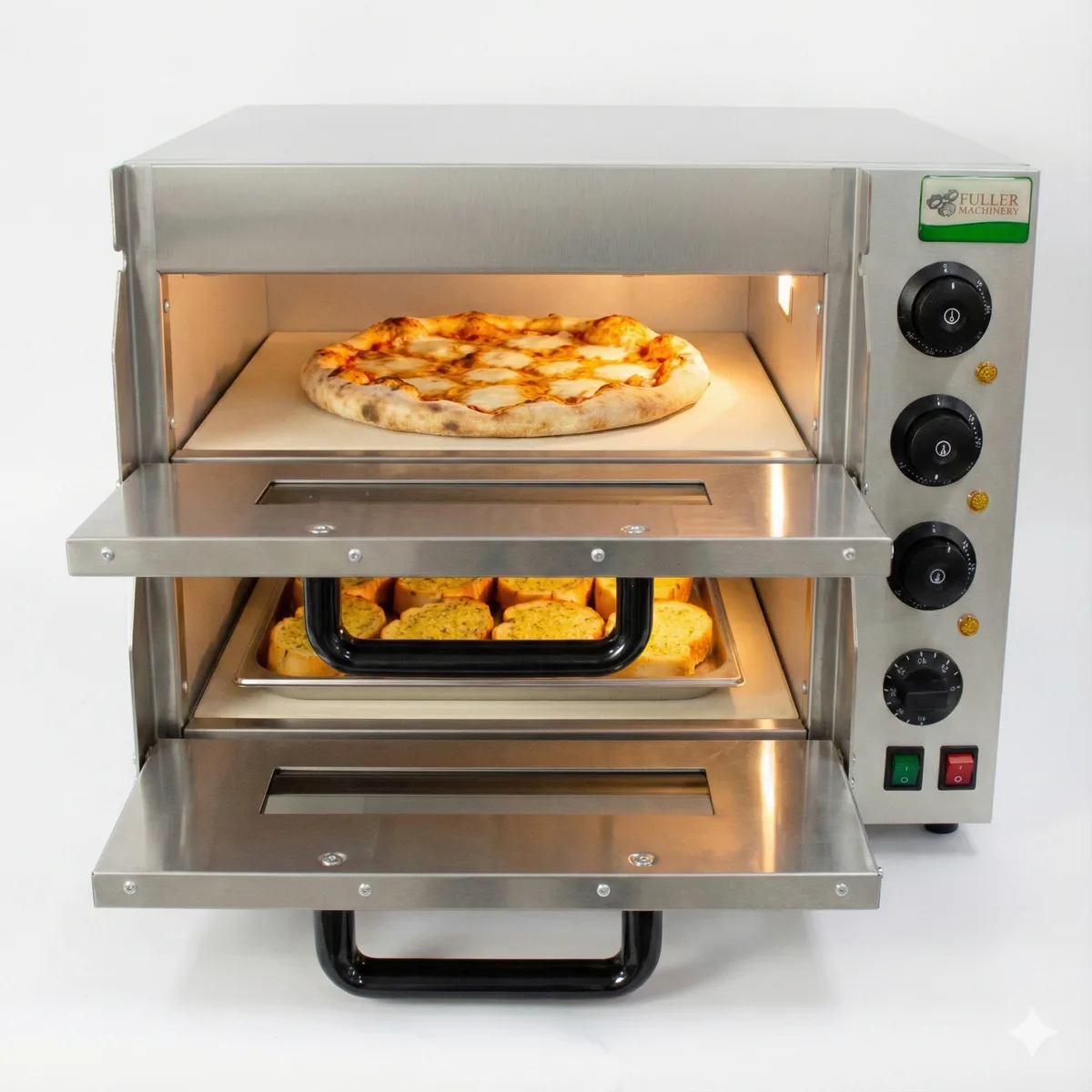 Horno Pizza Eléctrico Doble Cámara (2 Pisos) con Piedra · 350°C - Fuller Machinery — foto 2 de 4 | Fuller Machinery Colombia