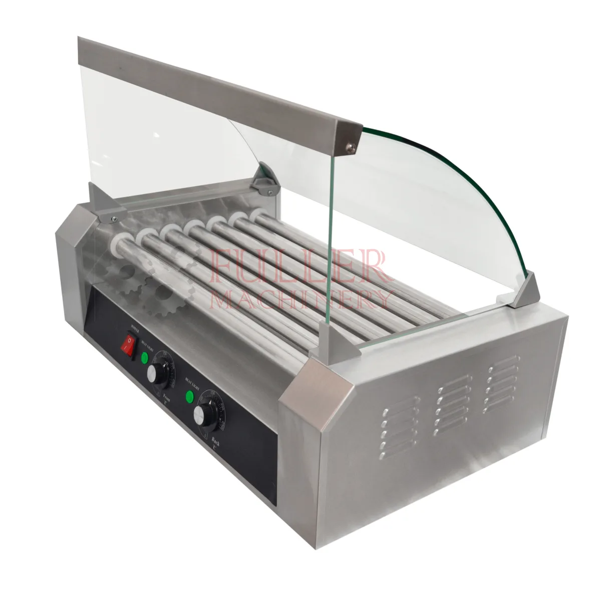 Asador de Salchichas 7 Rodillos · Exhibidor en Vidrio Templado — Snacks y Comida Rápida | Fuller Machinery Colombia