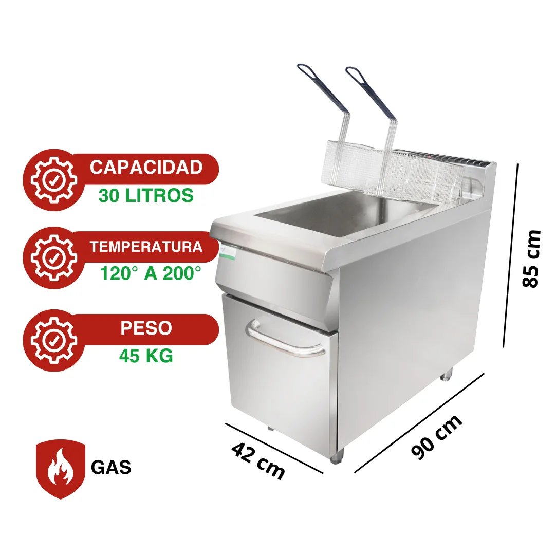 Freidora a Gas de Piso · 2 Tanques · 30 Litros — foto 2 de 7 | Fuller Machinery Colombia
